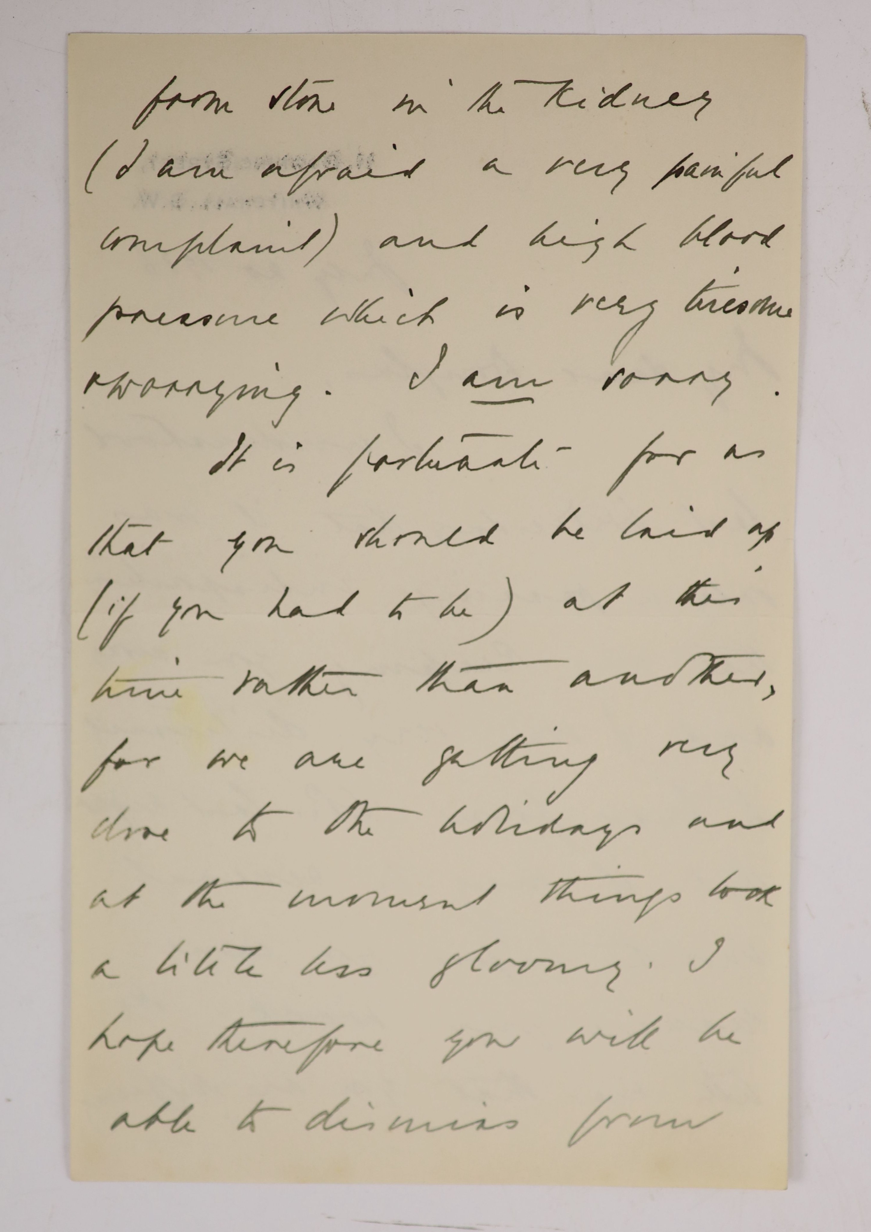 Chamberlain, Neville (1869-1940) An a/l, 4pp, 8vo, to Douglas Hogg, from 11, Downing Street, dated July 20th, 1936, another, 7pp, 8vo, with envelope, addressed to The Right Hon. The Viscount Hailsham, Carters Corner, Pla